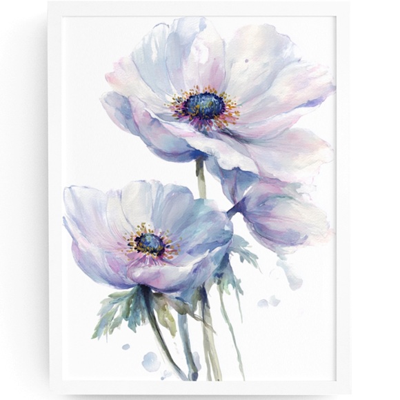 Creative Path Studios Other - Watercolor Anemone Flowers Wall Art Illustration Print Poster Unframed